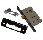 Mat Black Reversible 3 Lever Sash or Mortise Lock 63mm - 2-1/2" (JL470BL)